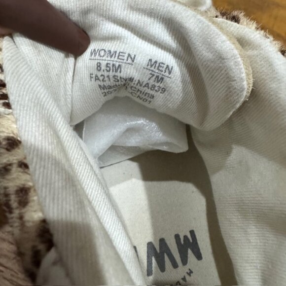 Madewell MWL Sidewalk High-Top Sneakers Leopard Calf Hair Size 8.5M - Picture 8 of 8